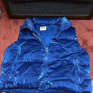 Old Navy Shiny Blue Adult Winter Puffer Vest - Worn Once.